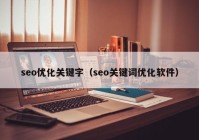 seo优化关键字（seo关键词优化软件）
